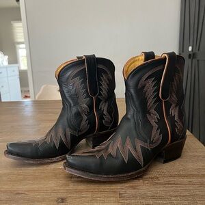 Black Leather Western Boots